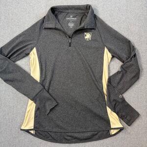 Army Football Colosseum Quarter Zip Pullover Women's Medium Gray Gold Lightweigh